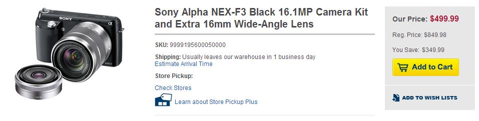 sony nex f3 deal