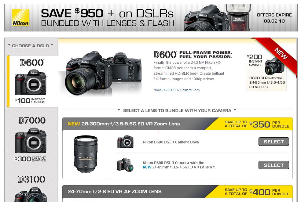 Up To 950 Off Nikon Instant Rebates February 2013 Camera News At 