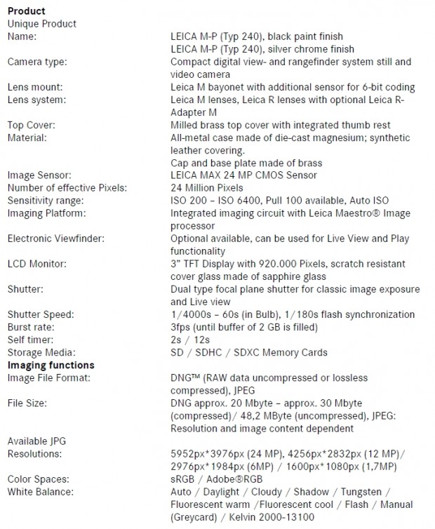 leica m-p specs 1