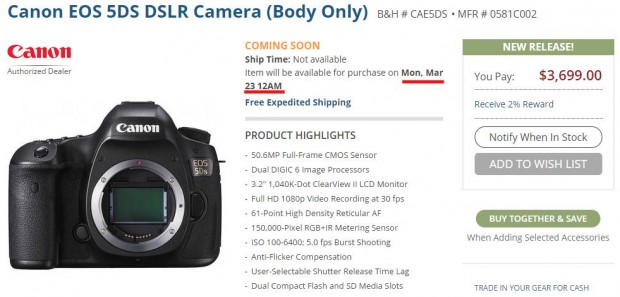 canon 5ds bh photo