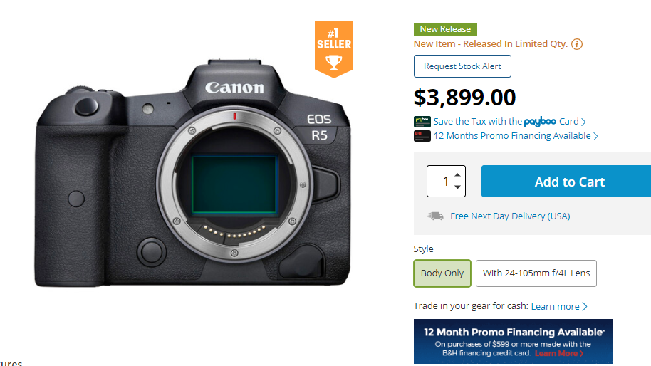 Canon EOS R5 First In Stock & Shipping at B&H! - Camera News at Cameraegg