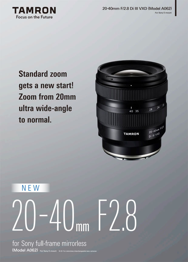 Specs of Tamron 20-40mm F2.8 Di III VXD Lens Leaked Online