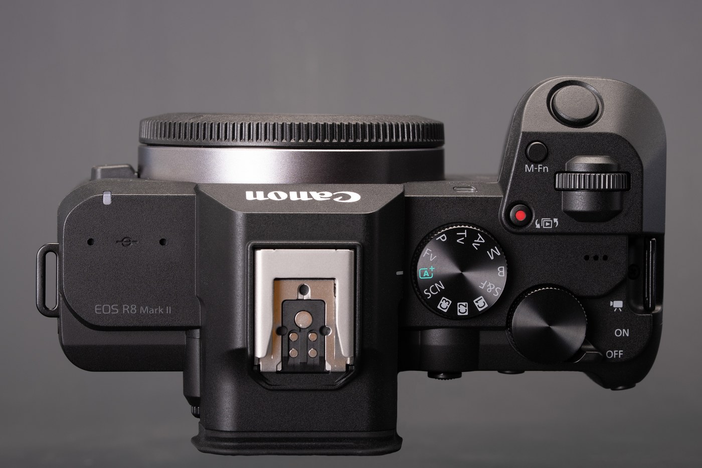Top plate of the Canon EOS R8 Mark II